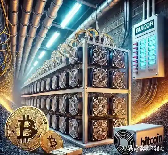 A mining farm filled with rows of mining rigs, highlighting the scale and density of professional hosting facilities.